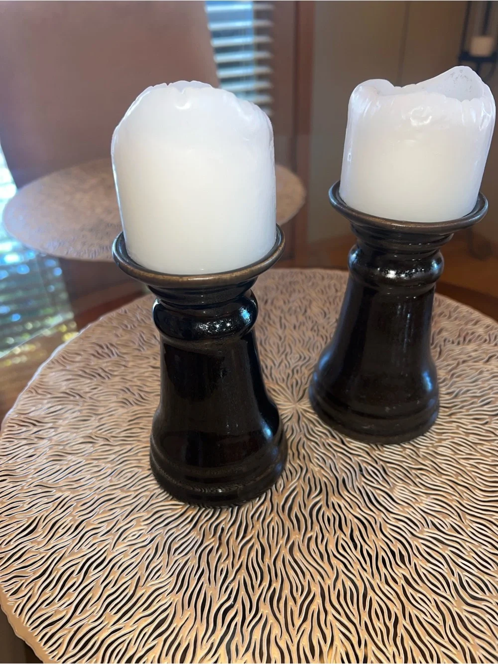 Rustic Ceramic Candle Holders set